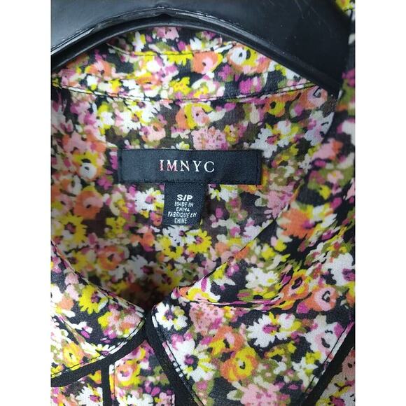 IMNYC Woman S Blouse Floral Sheer Long Sleeve Prairie Cottage Core Button Up - Picture 3 of 9